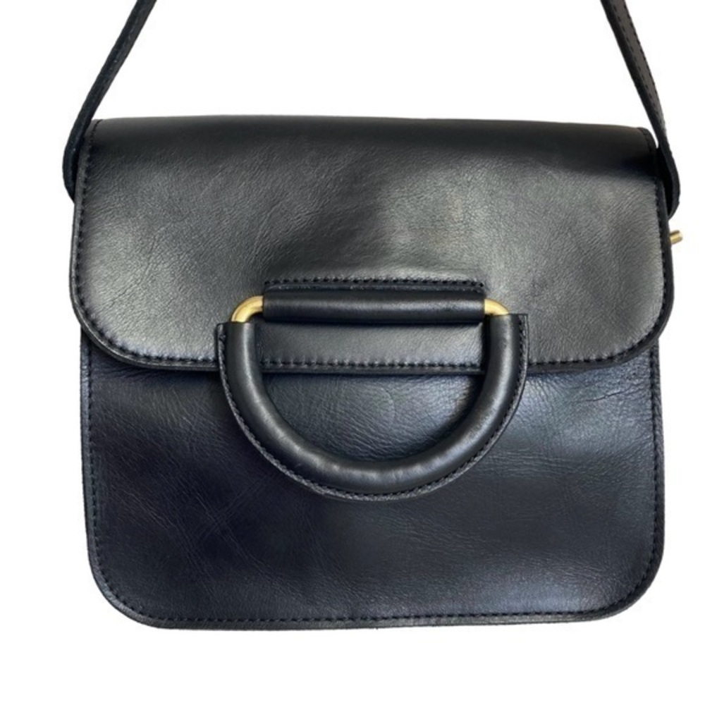Madewell the holland black leather shoulder bag